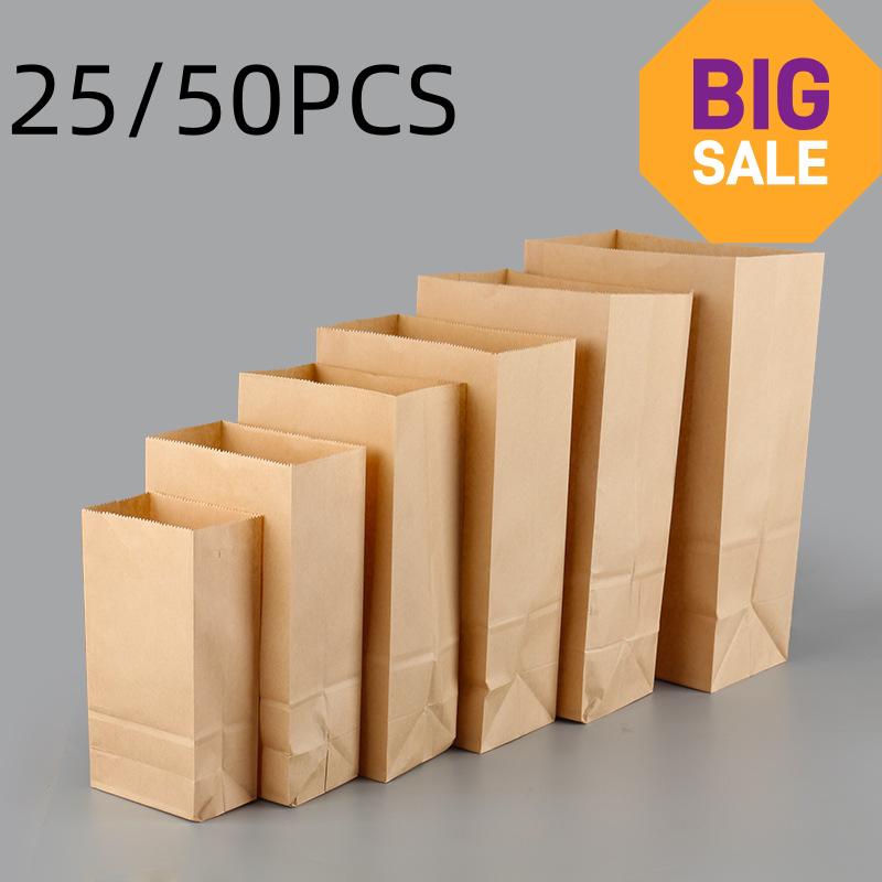 Food Storage Plants - 25/50 шт. коричневых крафт-пакетов: изысканные, перерабатываемые,