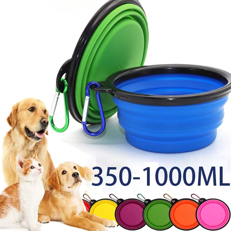 Portion Control Container - Складная портативная силиконовая миска-кормушка 2-в-1 для