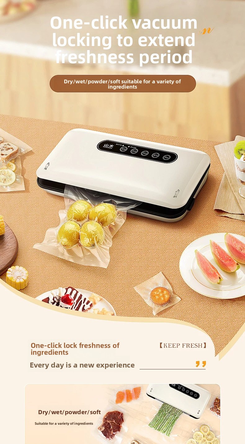 Food Storage Machine - Мини-вакуумный упаковщик: автоматическая бытовая машина для