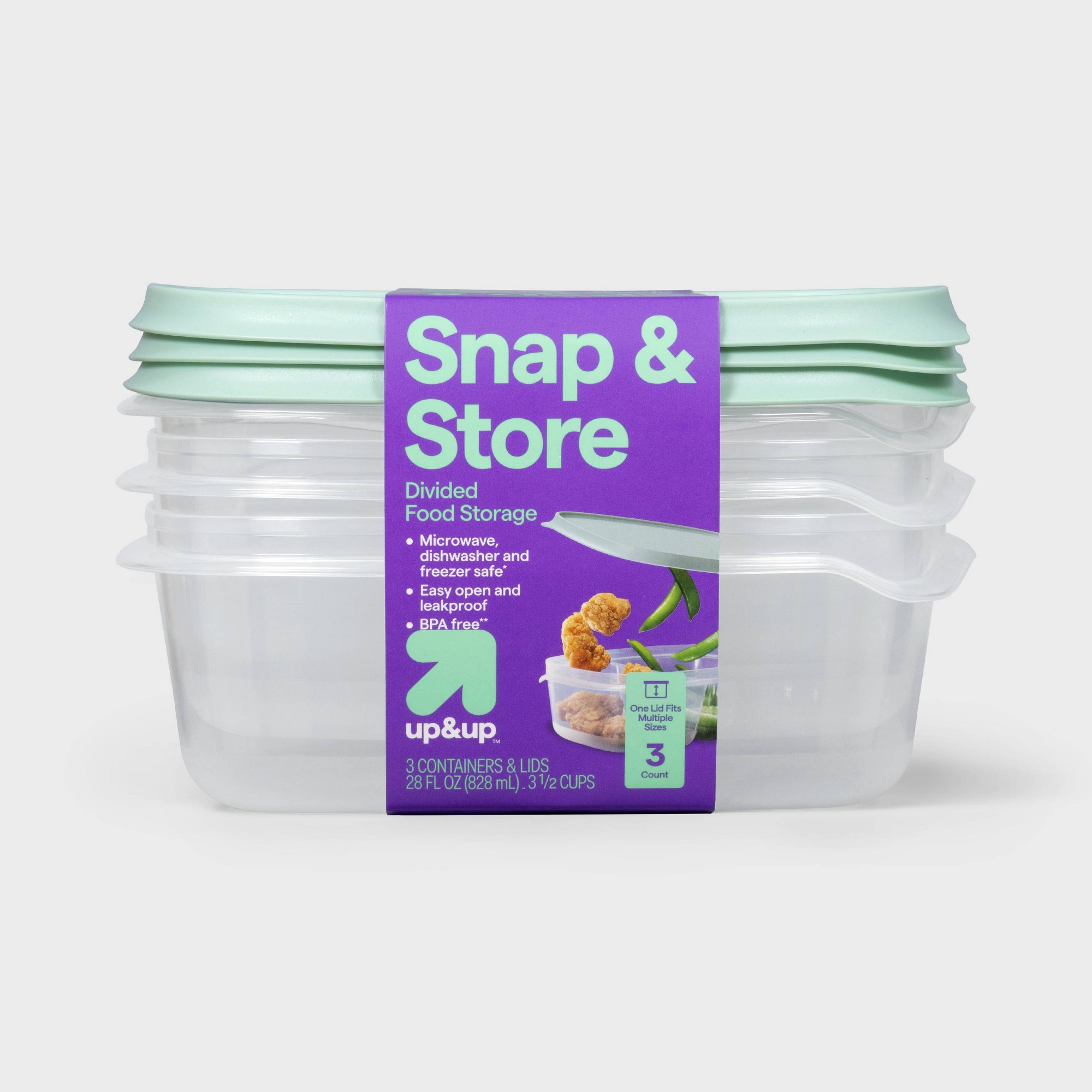 Food Storage With Dividers - Прямоугольные контейнеры для хранения продуктов из