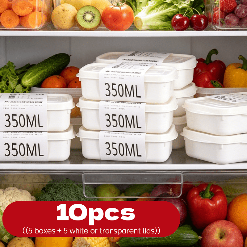 Food Storage Plastic Containers With Lids - Набор из 10 многоразовых штабелируемых контейнеров