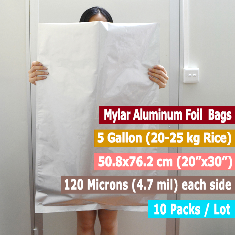 10 упаковок, 5 галлонов, майла – обзор и цена Food Storage In Mylar Bags