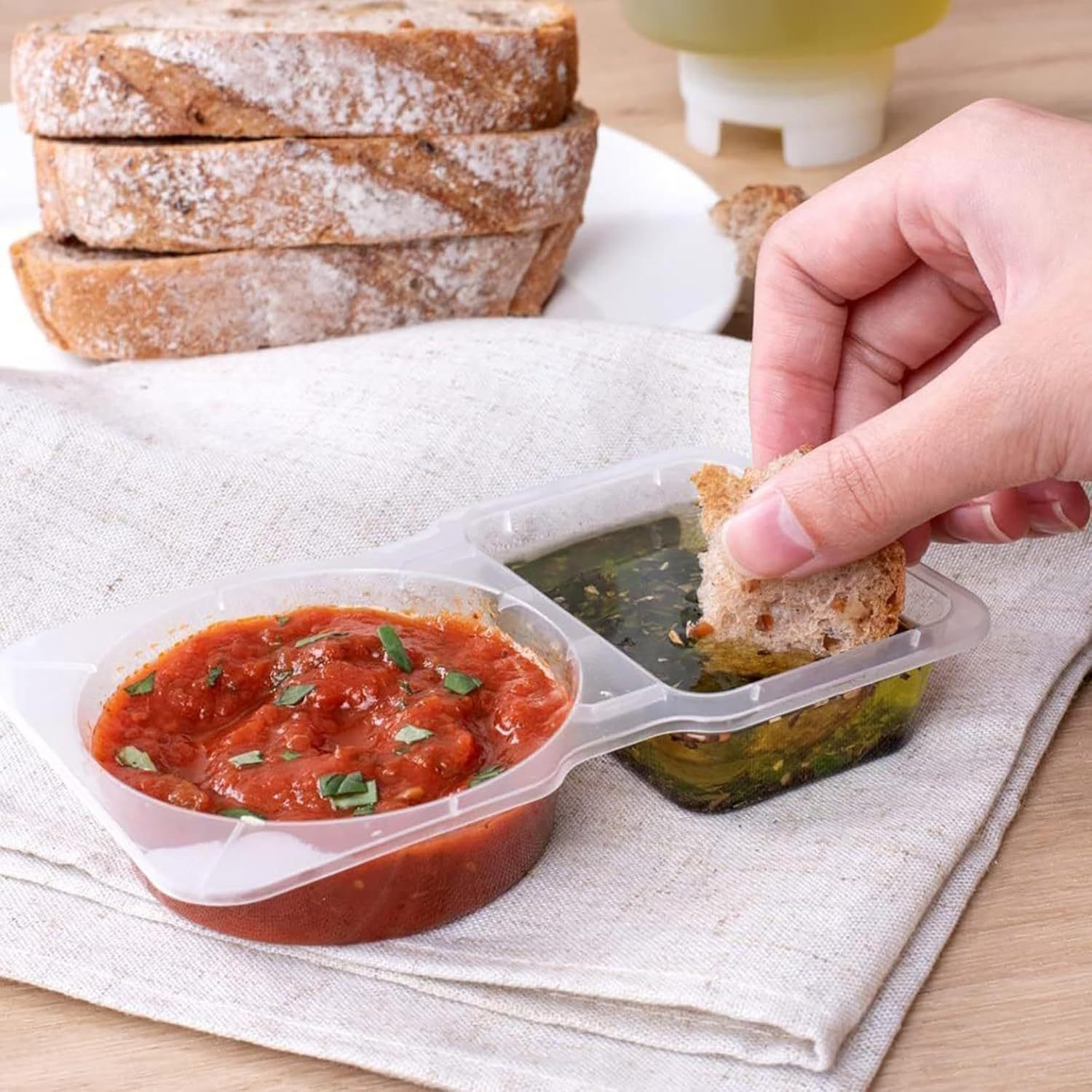 Двухсекционные одноразовые про – обзор и цена Portion Control Container