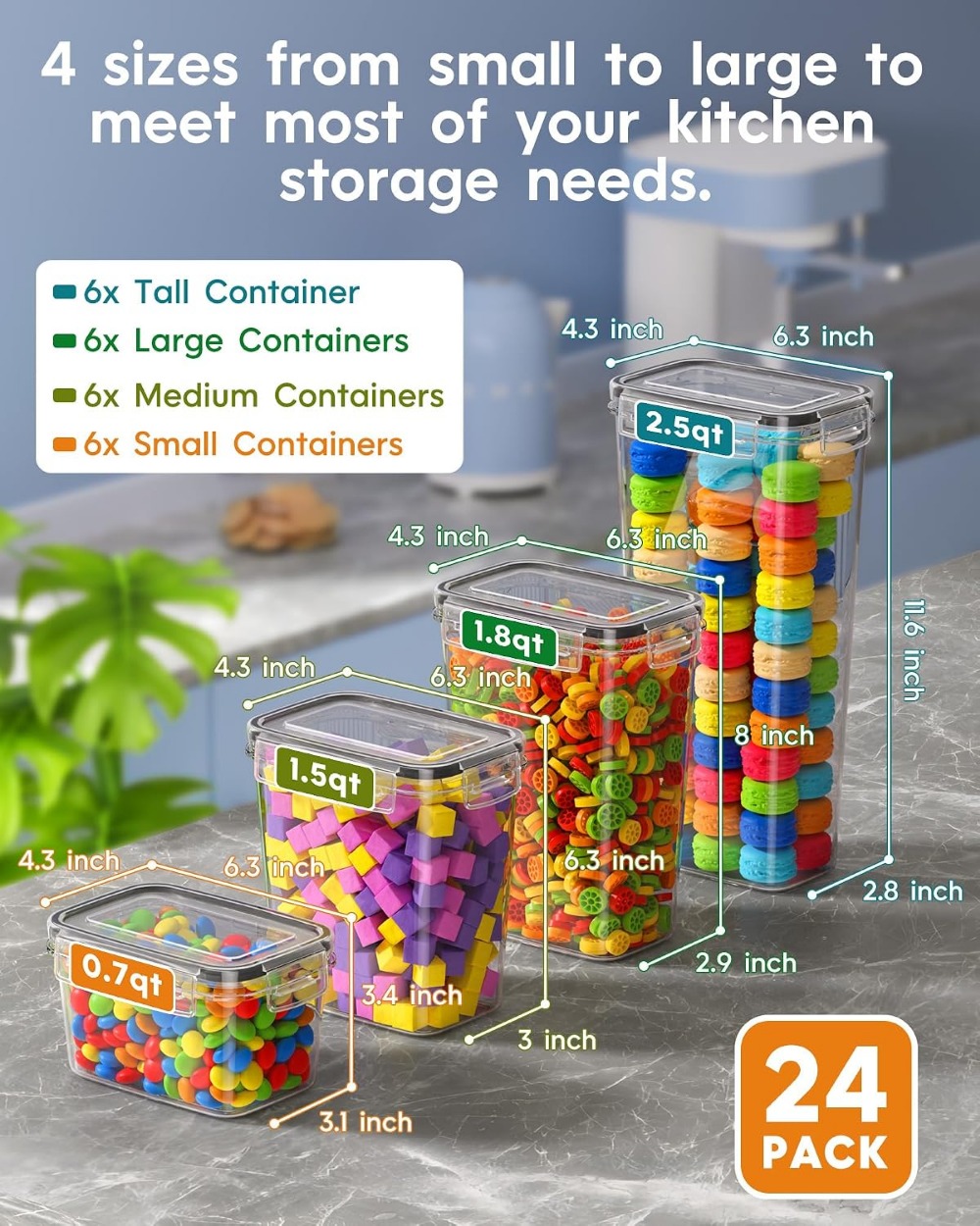 24 герметичных контейнера для  – обзор и цена Food Storage Plastic